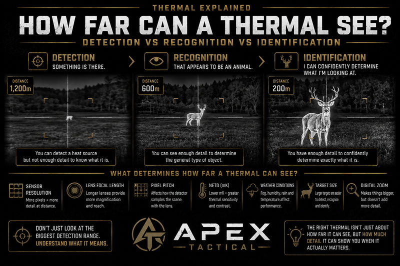 How Far Can a Thermal Actually See? Detection vs Recognition vs Identification